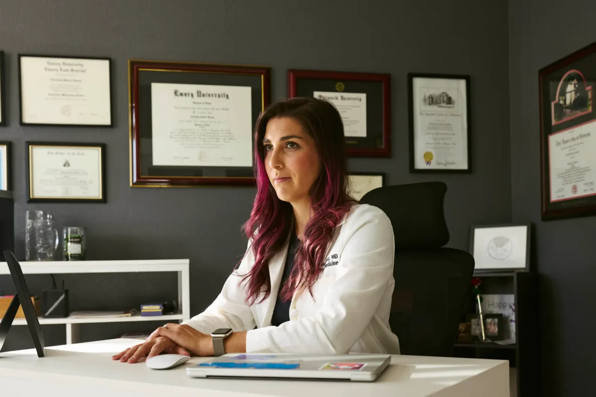 According to Leilah Zahedi-Spung, MD, seen here at her new home in Colorado, she was the only person at her Chattanooga, Tennessee, practice trained to do abortions in the second trimester. “I found my calling: bridging the two fields of high-risk OB and complex family planning. Sometimes abortion care is the only way to build families.” Photo: Jimena Peck